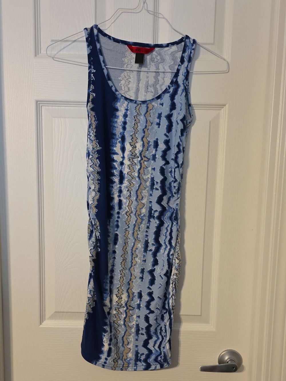 Hot Kiss Blue and White Patterned Midi Dress